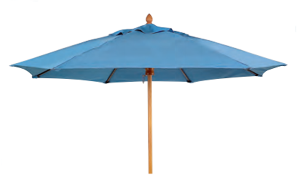 Fiberbuilt Bridgewater Style Market Umbrella 9 Foot Octagon with One Piece Simulated Wood Pole