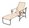 Picture of Barbados Cross Weave Chaise Lounge with Arms Vinyl Strap with Aluminum Frame