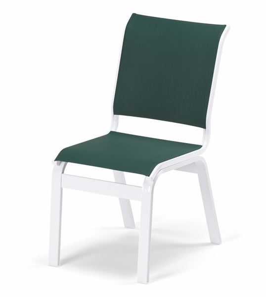 Picture of Pack of 2 Telescope Fortis Armless Dining Chair Fabric Sling with Aluminum Frame