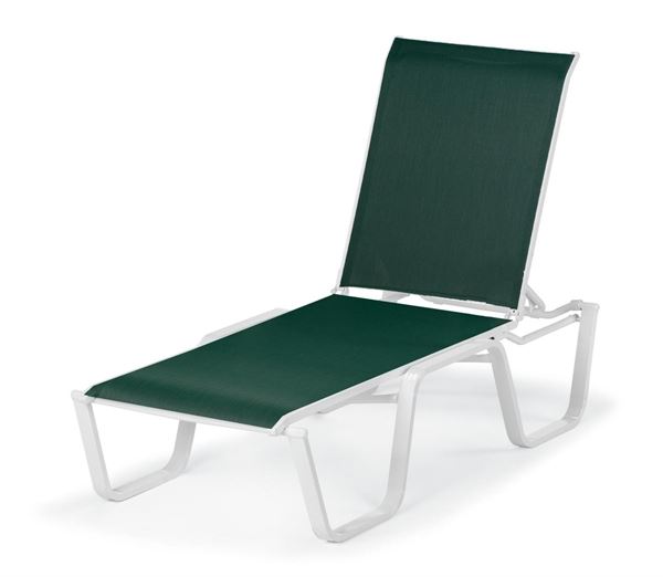 Picture of Set of 2 Telescope Fortis Armless Chaise Lounge Fabric Sling with Aluminum Frame,Pool Furniture, 50 lbs.