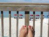 Fiberbuilt Beach Umbrella 7 1/2 Foot HEXAGON Two Piece Solid Wood Pole Marine Grade Fabric Top