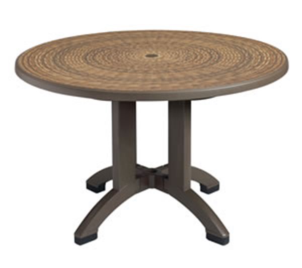 Picture of Havana 48 Inch Round Synthetic Wicker Pedestal Table, 44 lbs.