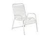 Picture of Promo Pool Furniture, St. Maarten Dining Chair Vinyl Straps with White Aluminum Frame, Blue or White Straps