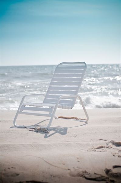 Sand Chair with Vinyl Straps and Stackable Aluminum Frame