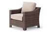 Telescope Outdoor Pool Deck and Patio Wicker Arm Chair with Cushion