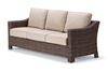 Outdoor Pool Deck and Patio Wicker Three-Seat Loveseat with Cushion