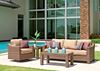 Outdoor Pool Deck and Patio Wicker Three-Seat Loveseat with Cushion