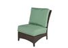 Sectional Wicker Box & Welt Deep Seat Cushion Armless Lounge Chair