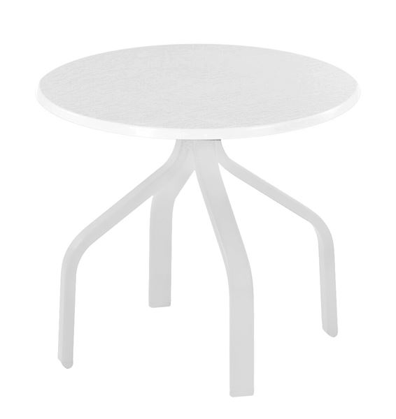 Picture of Round 18" Cocktail Table Fiberglass with White Aluminum Frame - 12 lbs.