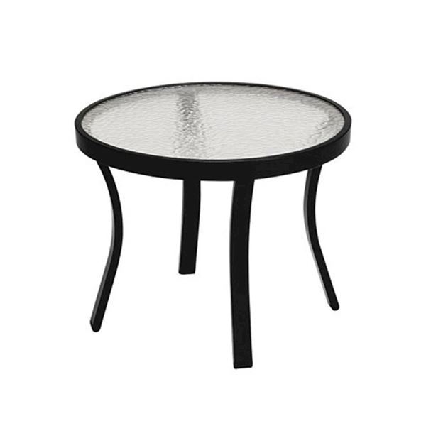 20" Round Acrylic Side Table with Powdered Coated Aluminum Frame