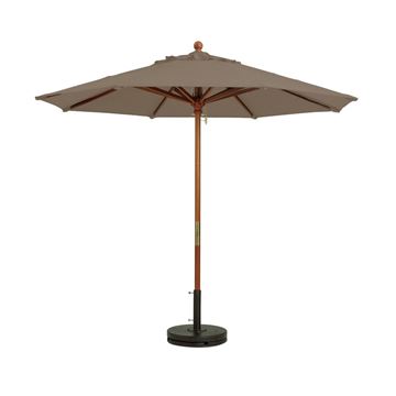 9 Foot Octagon Wooden Market Umbrella - Taupe