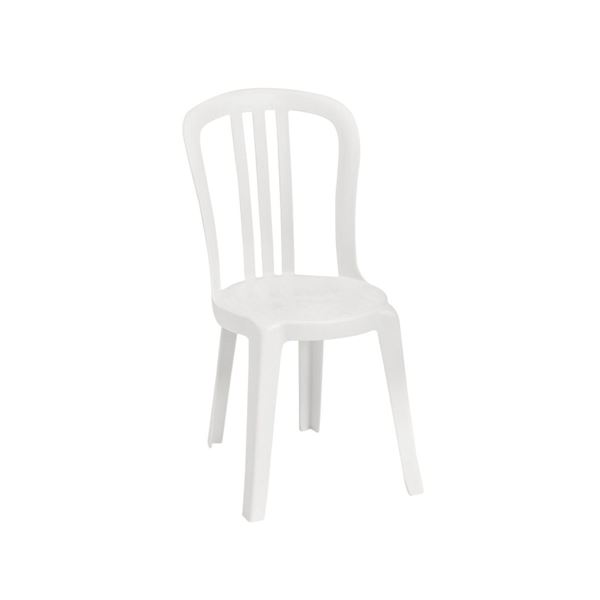 Miami Bistro Plastic Resin Stacking Side Chair - White