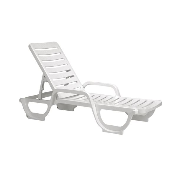 White Bahia Plastic Resin Chaise Lounge