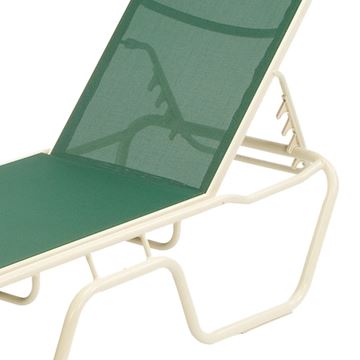 Neptune Chaise Lounge Fabric Sling with Stackable Aluminum Frame