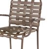 St. Maarten Poolside Bar Stool with Arms, Crossweave Vinyl Straps with Aluminum Frame