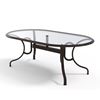 Picture of Telescope Oval Dining Table 43x75 Inch Glass with Aluminum Frame