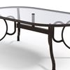 Picture of Telescope Oval Dining Table 43x75 Inch Glass with Aluminum Frame