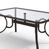 Rectangular Dining Table 42x68 Inch Glass with Aluminum Frame