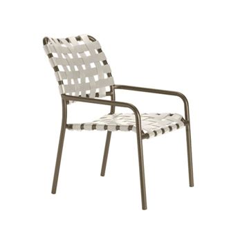 Tropitone Kahana Cross Strap Dining Chair for Pool Deck and Patios