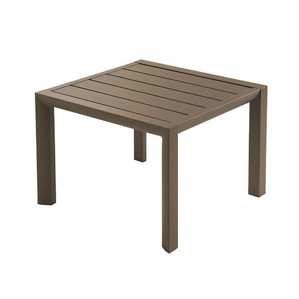 20” Square Sunset Aluminum Low Side Table - Fusion Bronze