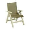 Belize Plastic Resin Folding Sling Arm Chair - Taupe / Sandstone