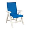 Belize Plastic Resin Folding Sling Arm Chair - Blue / White