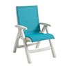 Belize Plastic Resin Folding Sling Arm Chair - Turquoise / White