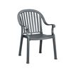 Colombo Plastic Resin Stacking Armchair - Charcoal