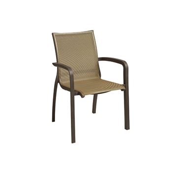 Sunset Sling Dining Arm Chair - Cognac / Fusion Bronze