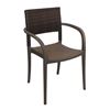 Java Stacking Outdoor Armrest Dining Chair, Air Modeled Plastic With Wicker Back