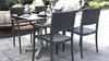 Java Stacking Outdoor Armrest Dining Chair, Air Modeled Plastic With Wicker Back