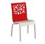 Tempo Stacking Chair With Two Toned Plastic Resin Seat And Aluminum Legs