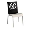 Tempo Stacking Chair With Two Toned Plastic Resin Seat And Aluminum Legs