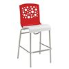 Tempo Stacking Bar Chair with Two Toned Plastic Resin Seat and Aluminum Legs, 18 lbs.