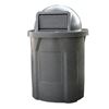 42 Gallon Pool Round Deck Trash Can With Dome Top Lid & Liner
