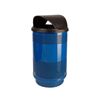 Round 55 Gallon Stadium Series Steel Trash Can with Liner, 86 lbs.
