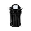 Round 36 Gallon Oakley Series Decorative Steel Powder Coated Trash Can with Liner, 97 lbs.