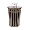 Round 36 Gallon Oakley Series Standard Steel Powder Coated Trash Can with Liner, 95 lbs.