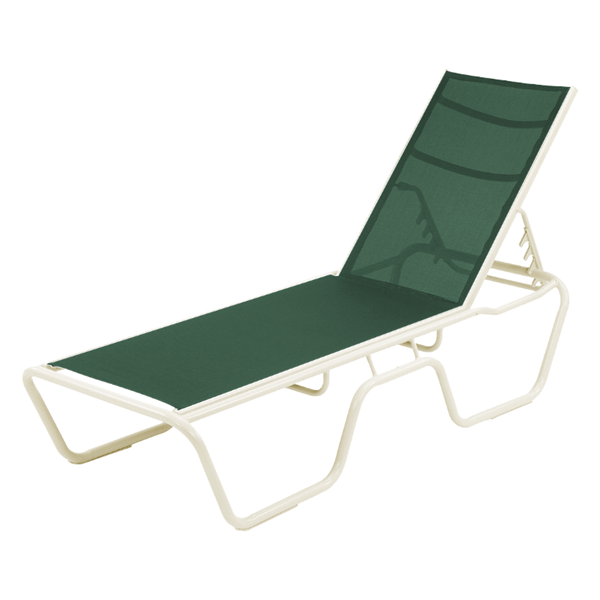 Neptune Chaise Lounge Fabric Sling with Stackable Aluminum Frame