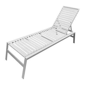 Waterside Vinyl Strap Chaise Lounge with Commercial Aluminum Frame