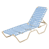 St. Maarten Cross Weave Chaise Lounge Vinyl Strap Pool Furniture with Aluminum Frame