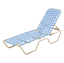 St. Maarten Cross Weave Chaise Lounge Vinyl Strap Pool Furniture with Aluminum Frame