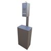 Manual Dispenser Post Mounted Sanitation Station with 10-Gallon Trash Receptacle