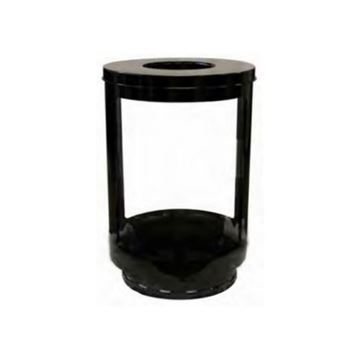 55-Gallon Transparent Panels Lookout Trash Receptacle with Powder-Coated Steel Frame  - 90 lbs.