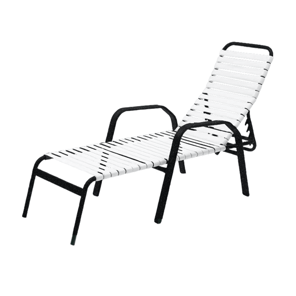 	Maya Vinyl Strap Chaise Lounge with Stackable Aluminum Frame - 26 lbs. 