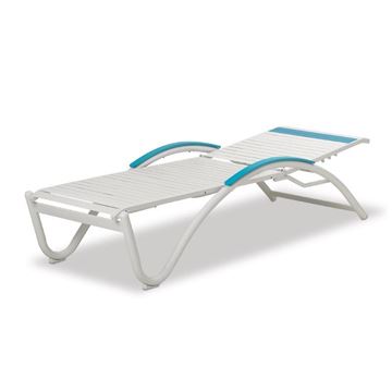 Helios Contract Vinyl Strap Chaise Lounge Powder-Coated Aluminum Frame - 29 lbs.