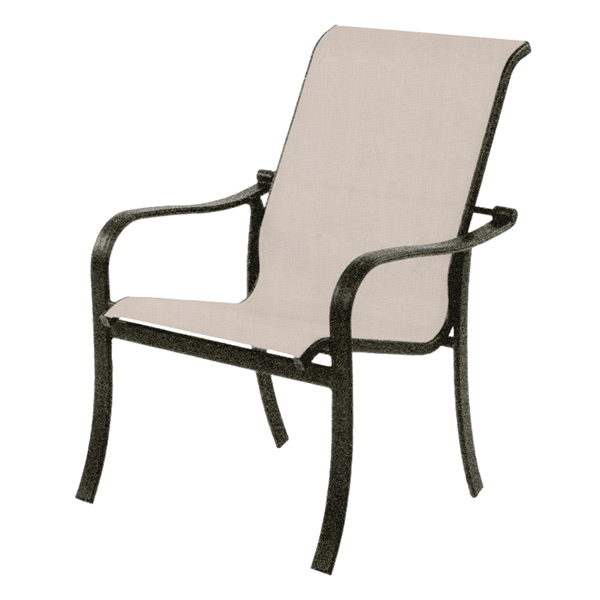 	Rosetta Sling Hi-Back Dining Chair with Stackable Aluminum Frame - 18 lbs.
