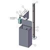 Manual Dispenser Post Mounted Sanitation Station with 10-Gallon Trash Receptacle	