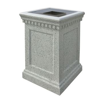 24-Gallon Colonial Waste Can with Concrete Frame and Aluminum Top - 640 lbs.