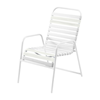 St. Maarten Dining Chair Vinyl Straps with White Stackable Aluminum Frame - Off White